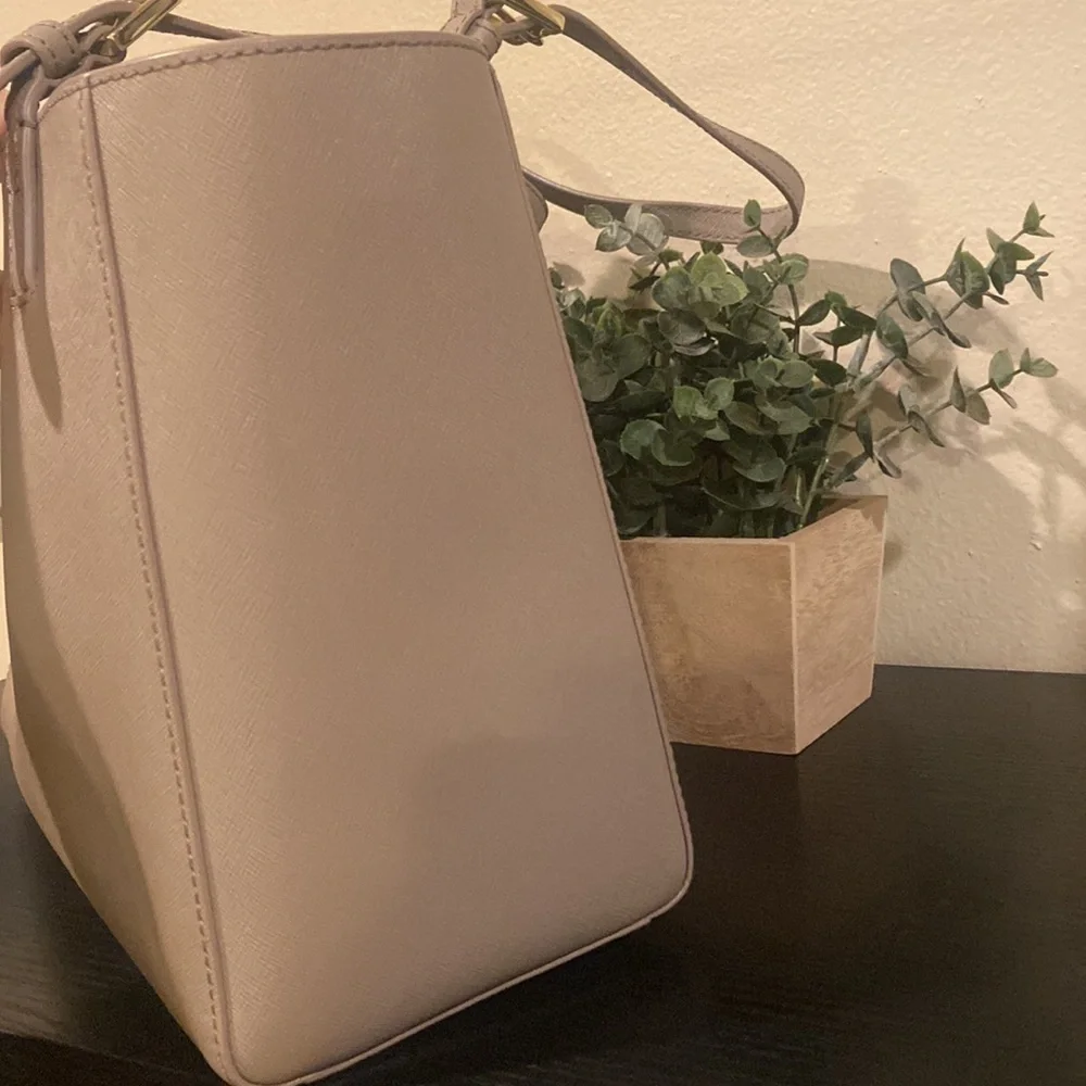 Tory Burch Light Taupe Saffiano Leather Tote